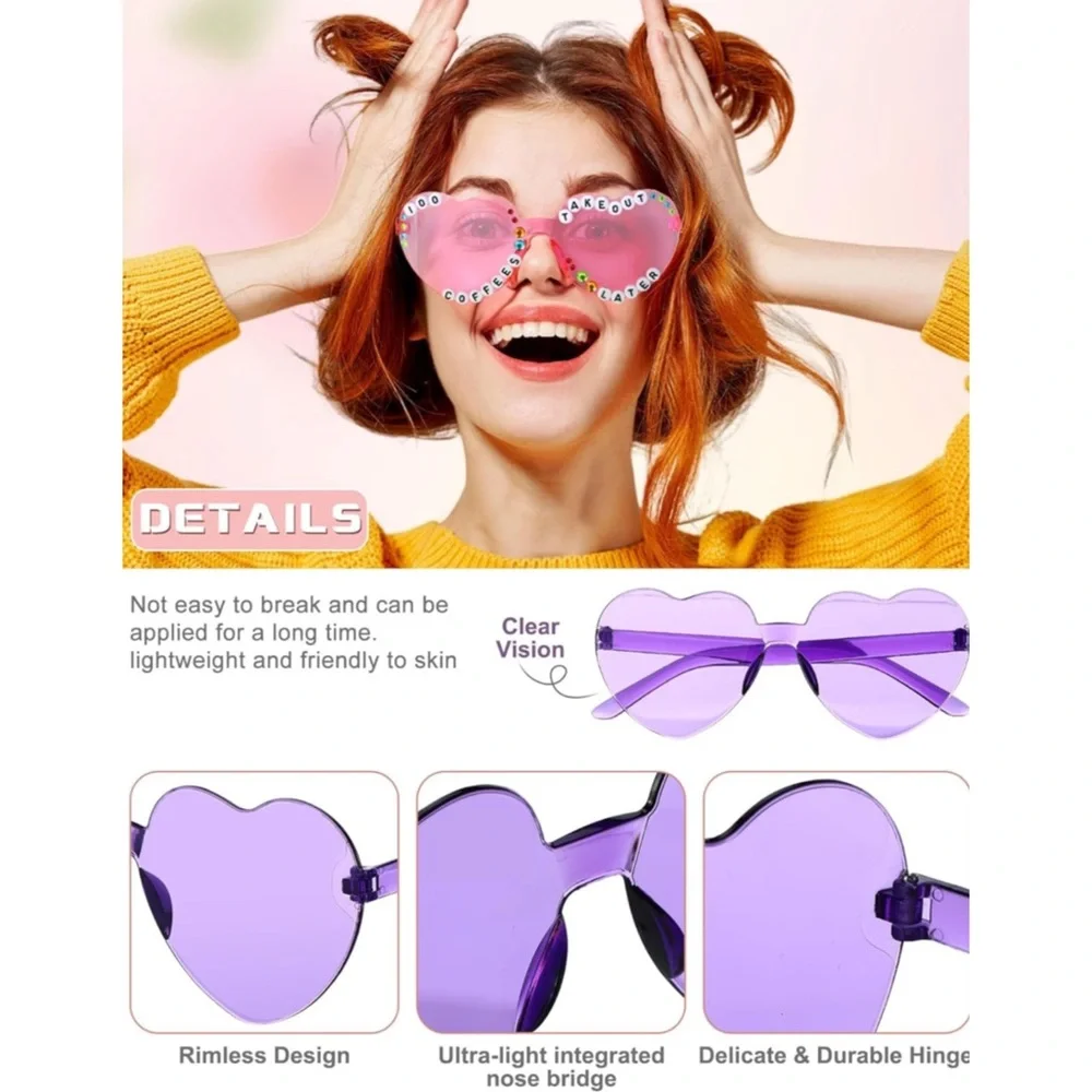 NWT‎ 20Pc DIY Friendship Heart-Shaped Sunglasses Kit